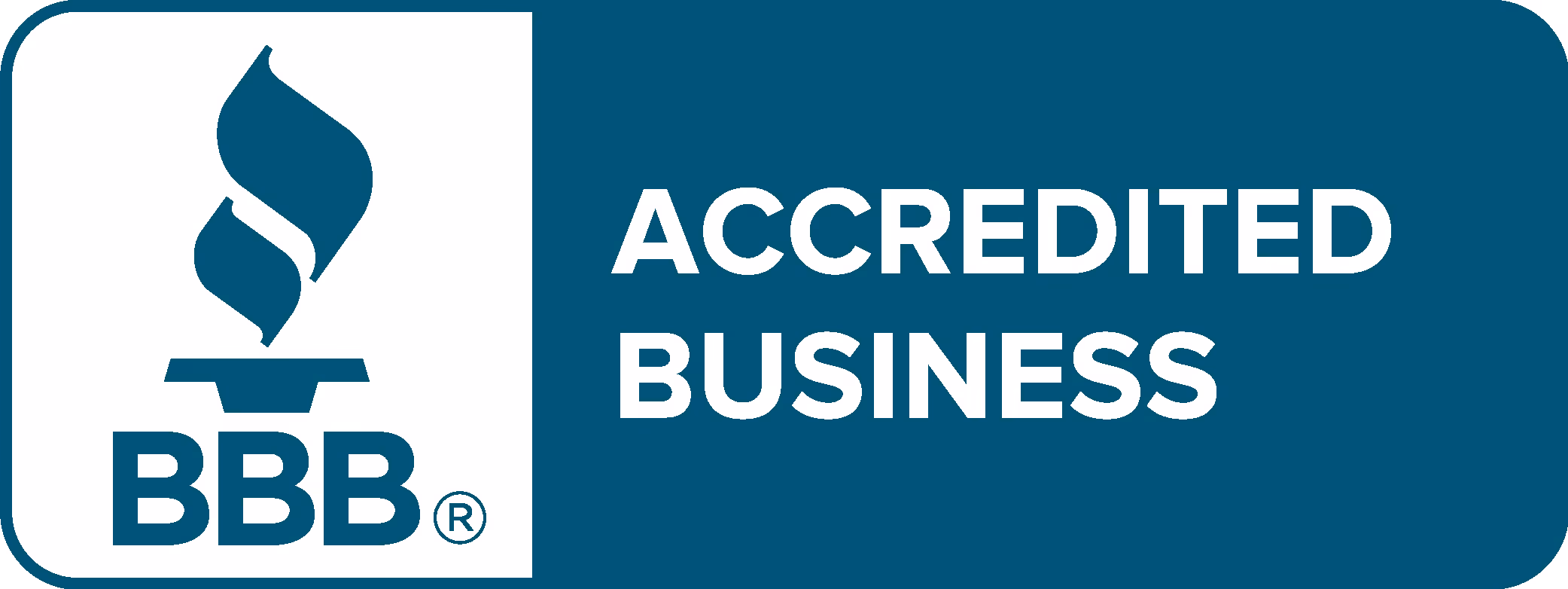 BBB Accredited Business logo with torch symbol and text.